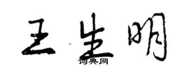 曾慶福王生明行書個性簽名怎么寫