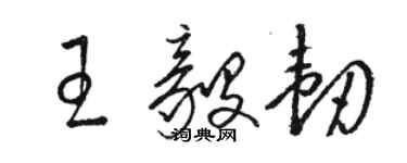 駱恆光王毅韌草書個性簽名怎么寫