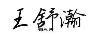 王正良王舒瀚行書個性簽名怎么寫