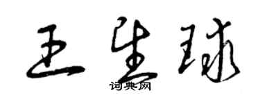 曾慶福王望球草書個性簽名怎么寫