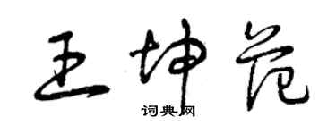 曾慶福王坤範草書個性簽名怎么寫