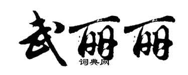 胡問遂武麗麗行書個性簽名怎么寫