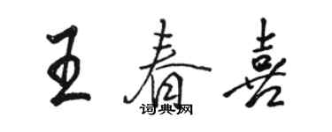 駱恆光王春喜行書個性簽名怎么寫