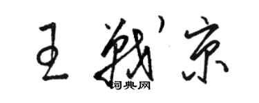 駱恆光王戰京草書個性簽名怎么寫