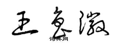 曾慶福王魯徽草書個性簽名怎么寫