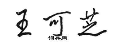 駱恆光王可芝行書個性簽名怎么寫