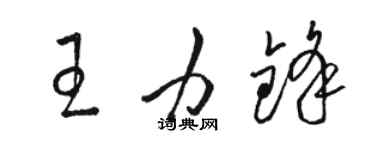 駱恆光王力鋒草書個性簽名怎么寫