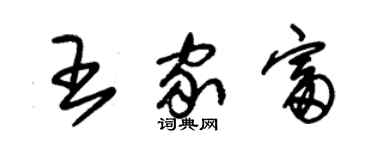 朱錫榮王家富草書個性簽名怎么寫