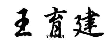 胡問遂王育建行書個性簽名怎么寫