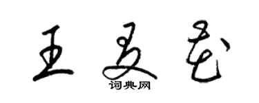 梁錦英王友花草書個性簽名怎么寫