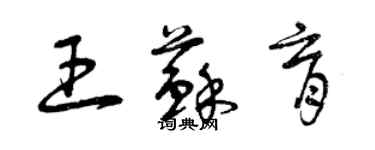 曾慶福王蘇育草書個性簽名怎么寫