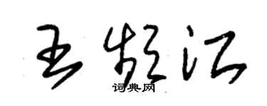 朱錫榮王頻江草書個性簽名怎么寫