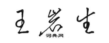 駱恆光王岩生草書個性簽名怎么寫