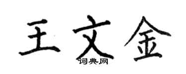 何伯昌王文金楷書個性簽名怎么寫