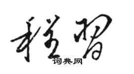 駱恆光程習草書個性簽名怎么寫