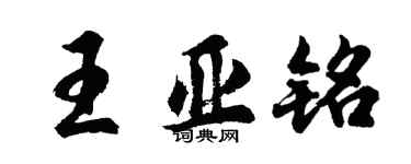 胡問遂王亞銘行書個性簽名怎么寫