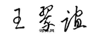 駱恆光王翠誼草書個性簽名怎么寫