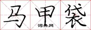 龐中華馬甲袋楷書怎么寫