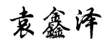 胡問遂袁鑫澤行書個性簽名怎么寫