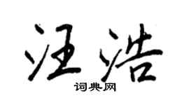 王正良汪浩行書個性簽名怎么寫