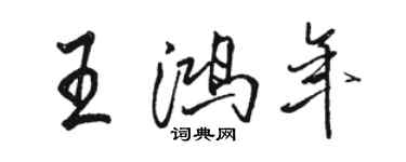 駱恆光王鴻年行書個性簽名怎么寫