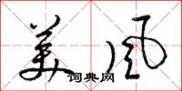 梁錦英美風草書怎么寫