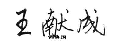 駱恆光王獻成行書個性簽名怎么寫