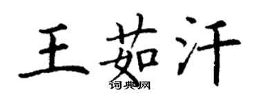 丁謙王茹汗楷書個性簽名怎么寫