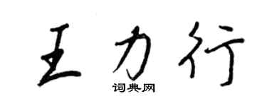 王正良王力行行書個性簽名怎么寫