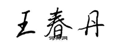王正良王春丹行書個性簽名怎么寫