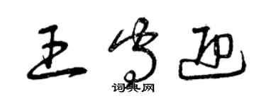 曾慶福王守迎草書個性簽名怎么寫