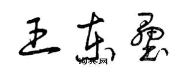 曾慶福王東壘草書個性簽名怎么寫