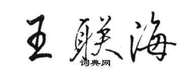 駱恆光王聯海行書個性簽名怎么寫