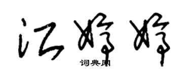 朱錫榮江婷婷草書個性簽名怎么寫