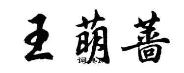 胡問遂王萌薔行書個性簽名怎么寫