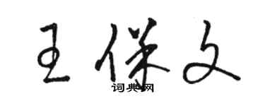 駱恆光王保文草書個性簽名怎么寫