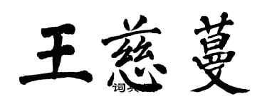 翁闓運王慈蔓楷書個性簽名怎么寫