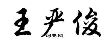 胡問遂王嚴俊行書個性簽名怎么寫