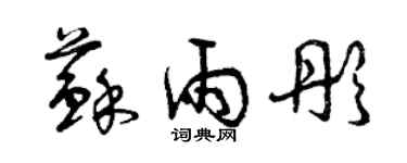 曾慶福蘇雨彤草書個性簽名怎么寫