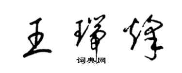 梁錦英王瑞烽草書個性簽名怎么寫