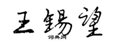 曾慶福王錫望行書個性簽名怎么寫