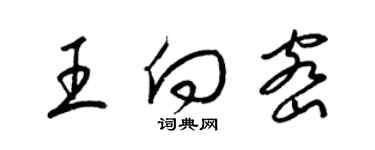 梁錦英王向密草書個性簽名怎么寫