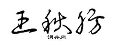 曾慶福王秋肪草書個性簽名怎么寫