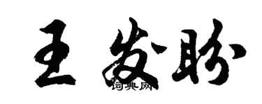 胡問遂王發盼行書個性簽名怎么寫