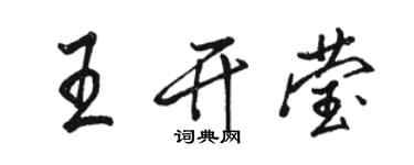 駱恆光王開瑩行書個性簽名怎么寫