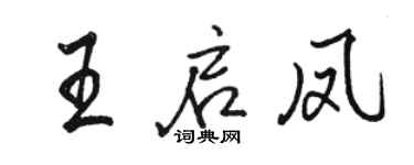 駱恆光王啟鳳行書個性簽名怎么寫