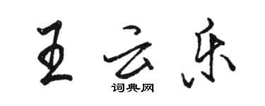 駱恆光王雲樂行書個性簽名怎么寫
