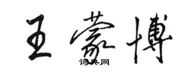 駱恆光王蒙博行書個性簽名怎么寫