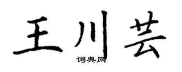 丁謙王川芸楷書個性簽名怎么寫