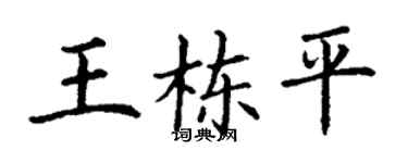 丁謙王棟平楷書個性簽名怎么寫
